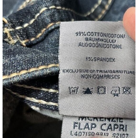 Silver Jeans Mckenzie Flap Capri Womens 26 Blue Denim Stretch Low Rise New - Picture 9 of 11
